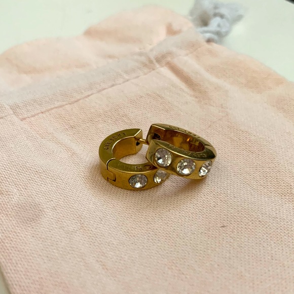 Coach Jewelry - Coach Gold Plated Huggie Hoop Earrings